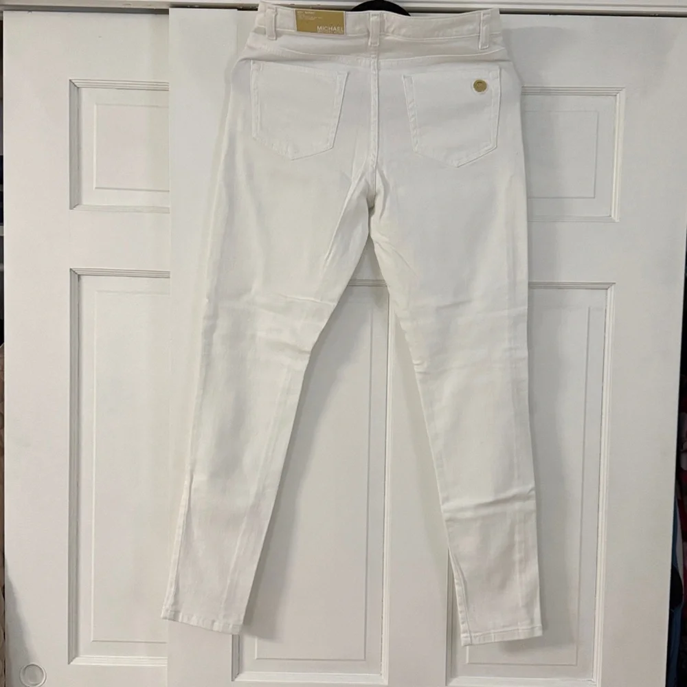 Michael Kors Women's Straight Leg White Jeans - Picture 6 of 7